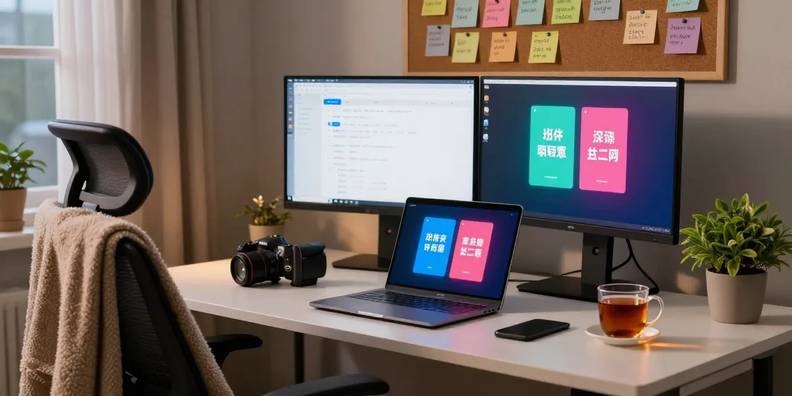 Customizing Telegram Chinese interface in a cozy home office setup.