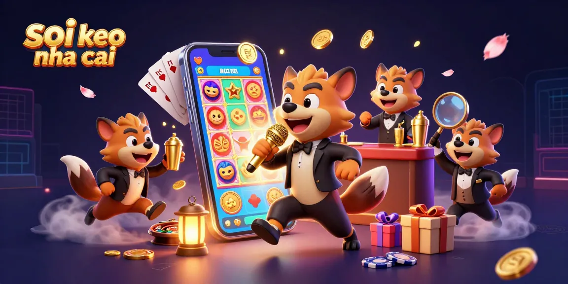 Soi keo nha cai with hyena comedians, bartenders, and a bouncer in a vibrant, animated casino scene.